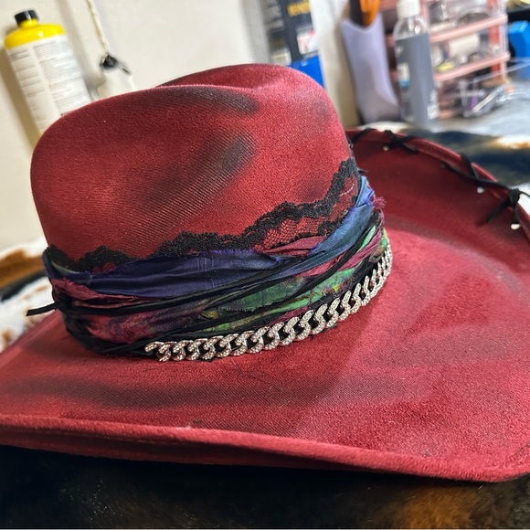 NWT Burgundy Cowgirl Hat - Picture 5 of 12